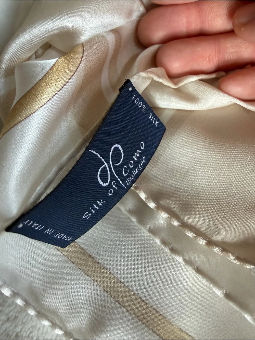 Azalea Bellagio 100% Silk Cream and Brown Scarf